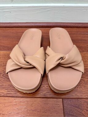 J. Crew Knotted Slide Sandals in Beige